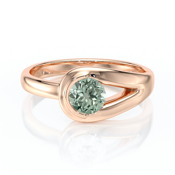 Solitaire saphir vert Amour de Minuit - 3