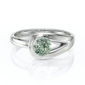 Solitaire saphir vert Amour de Minuit - 3