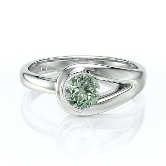 Solitaire saphir vert Amour de Minuit - 3