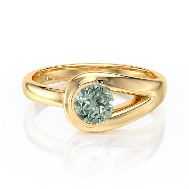 Solitaire saphir vert Amour de Minuit - 3