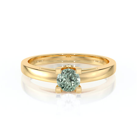 Solitaire saphir vert Lune de Miel - 10