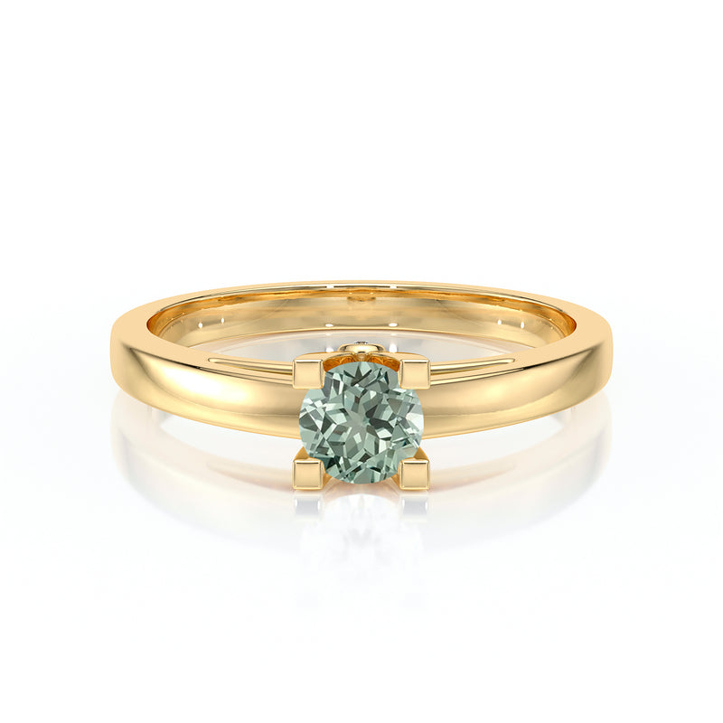 Solitaire saphir vert Lune de Miel - 10