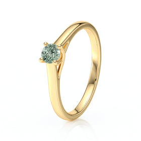 Solitaire saphir vert Lune de Miel - 12