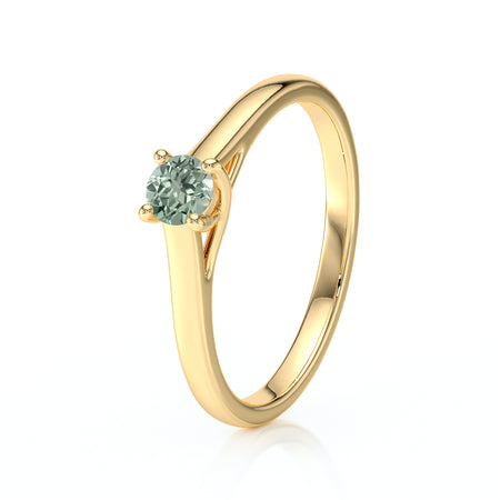 Solitaire saphir vert Lune de Miel - 12