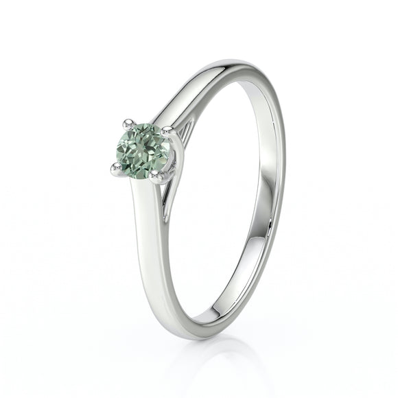 Solitaire saphir vert Lune de Miel - 12