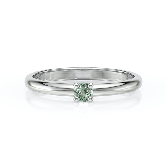 Solitaire saphir vert Lune de Miel - 4