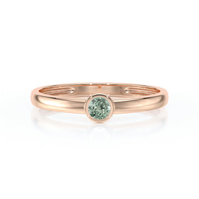 Solitaire saphir vert Nuit de Noces - 1