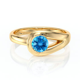 Solitaire topaze Amour de Minuit - 3