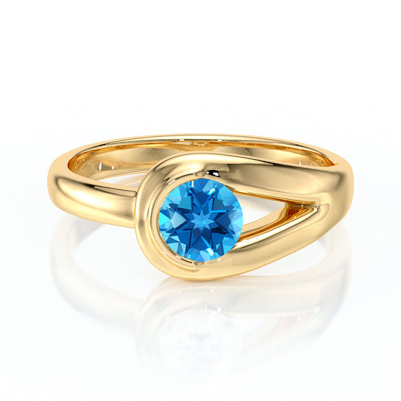 Solitaire topaze Amour de Minuit - 3