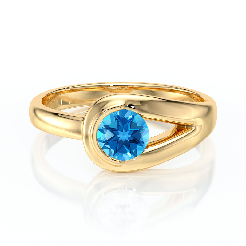 Solitaire topaze Amour de Minuit - 3