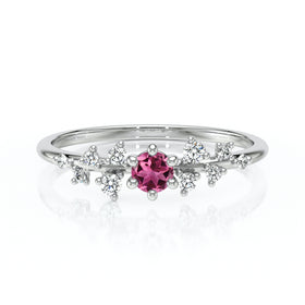 Solitaire accompagné tourmaline et diamant Pluie d’étoiles - 8