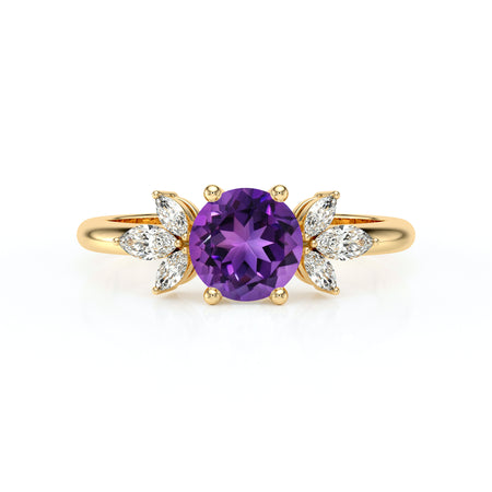 Solitaire accompagné améthyste diamant Divine Idylle - 19