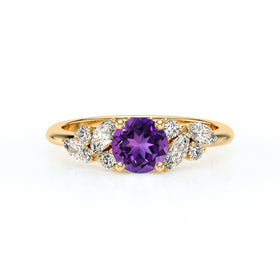 Solitaire accompagné améthyste diamant Divine Idylle - 20
