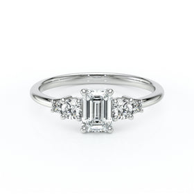 Solitaire accompagné diamant Coucher de Soleil - 15