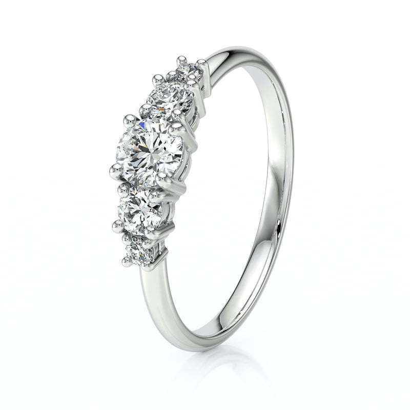 Solitaire accompagné saphir et diamant Coucher de Soleil - 7