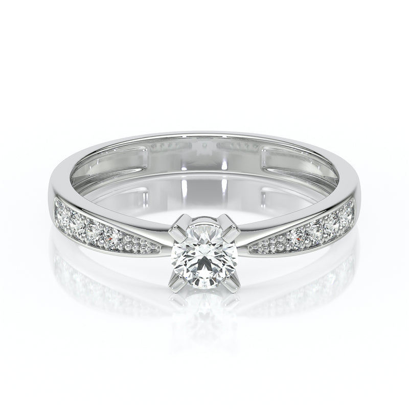 Solitaire accompagné diamant Destinée - 1