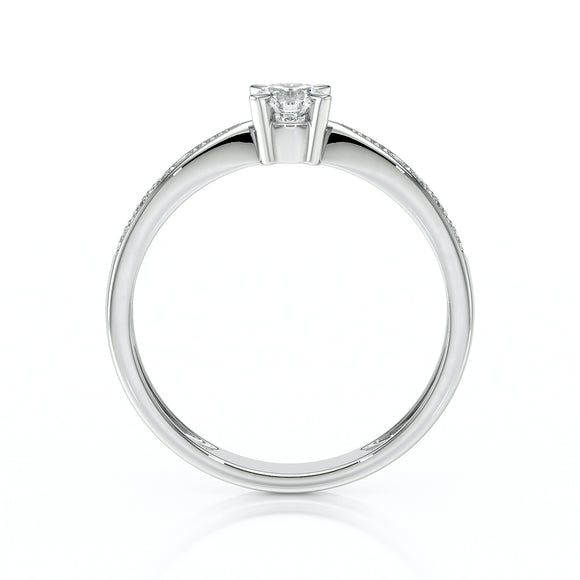 Solitaire accompagné diamant Destinée - 1