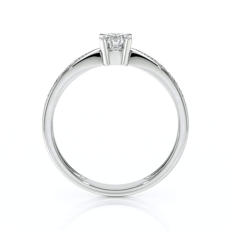 Solitaire accompagné diamant Destinée - 1