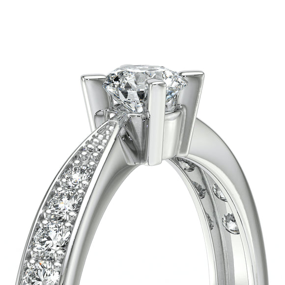 Solitaire accompagné diamant Destinée - 1