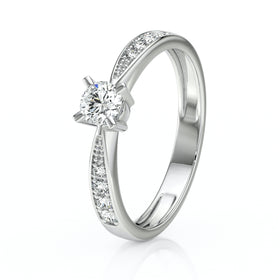 Solitaire accompagné diamant Destinée - 1