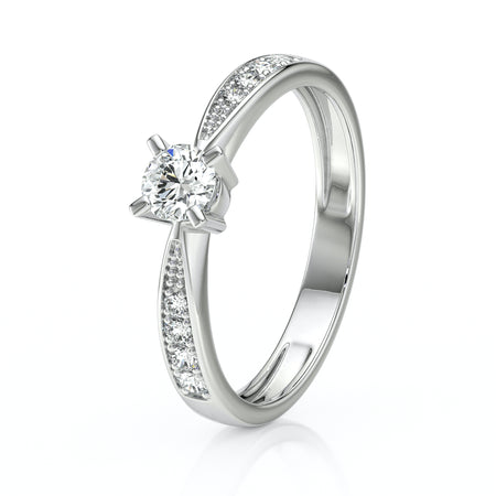 Solitaire accompagné diamant Destinée - 1