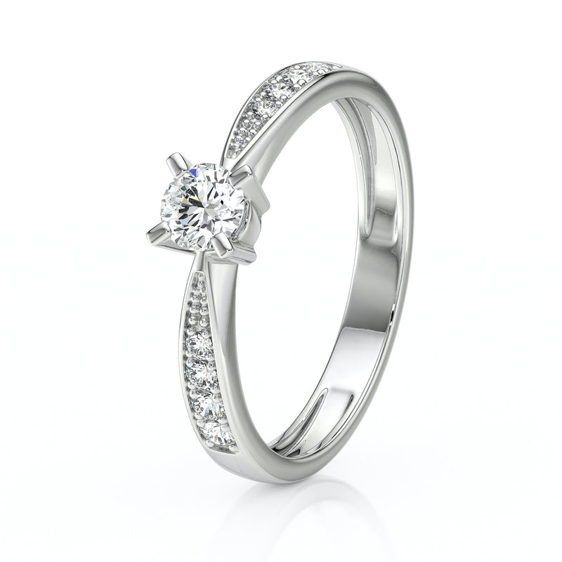 Solitaire accompagné diamant Destinée - 1