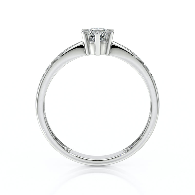 Solitaire accompagné diamant Destinée - 2