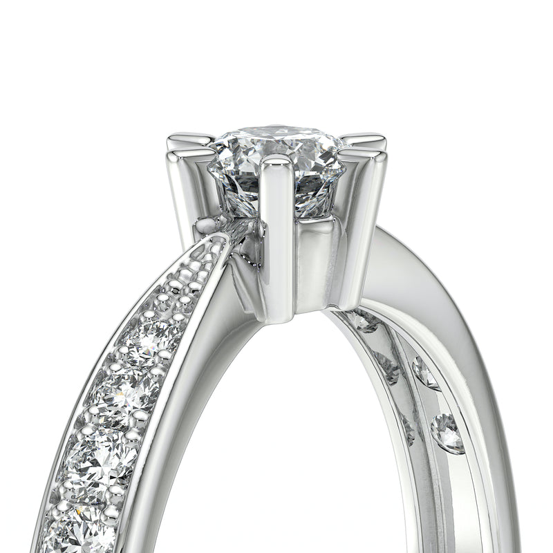 Solitaire accompagné diamant Destinée - 2