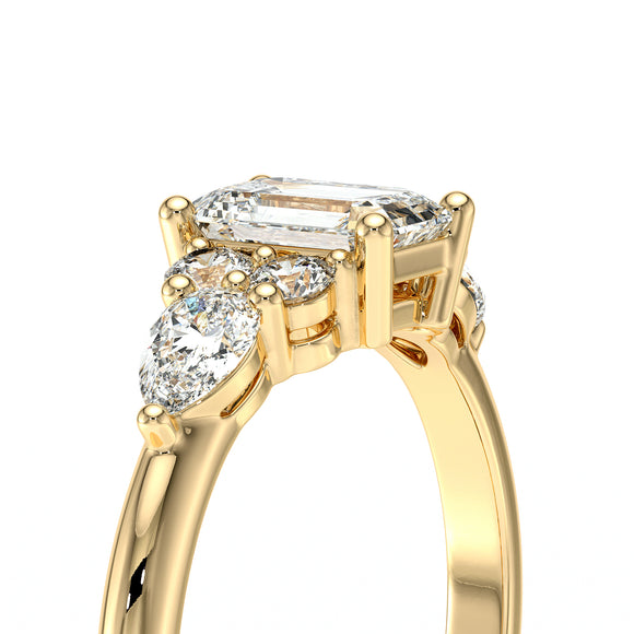 Solitaire accompagné saphir diamant Divine Idylle - 10
