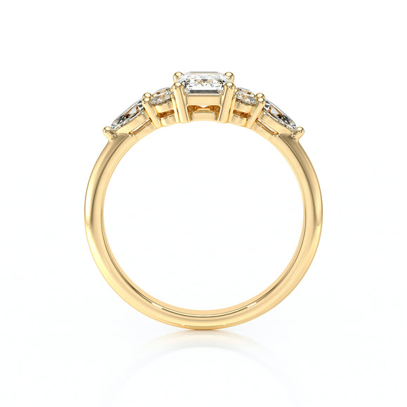 Solitaire accompagné saphir diamant Divine Idylle - 10