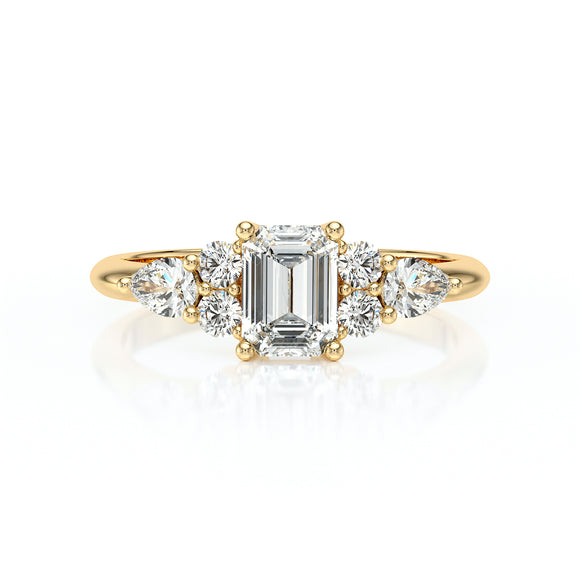 Solitaire accompagné diamant Divine Idylle - 10