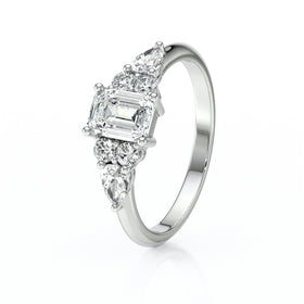 Solitaire accompagné diamant Divine Idylle - 10