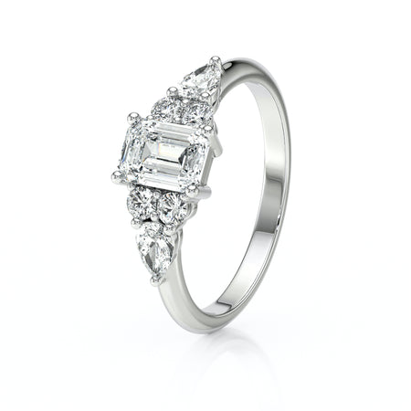 Solitaire accompagné diamant Divine Idylle - 10