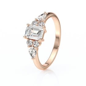 Solitaire accompagné diamant Divine Idylle - 10