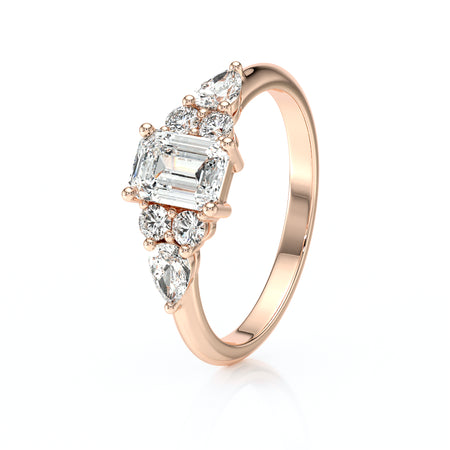Solitaire accompagné diamant Divine Idylle - 10