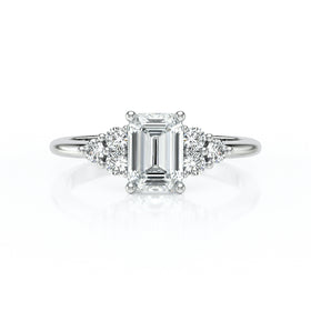 Solitaire accompagné diamant Divine Idylle - 12
