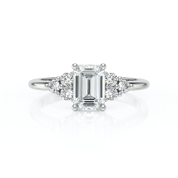 Solitaire accompagné diamant Divine Idylle - 12