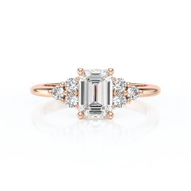 Solitaire accompagné diamant Divine Idylle - 12