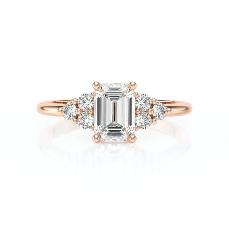 Solitaire accompagné diamant Divine Idylle - 12