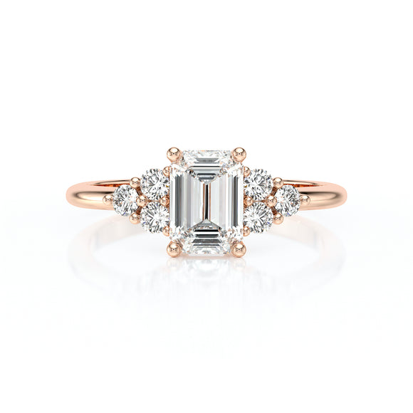 Solitaire accompagné diamant Divine Idylle - 12
