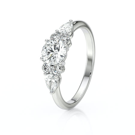 Solitaire accompagné diamant Divine Idylle - 13
