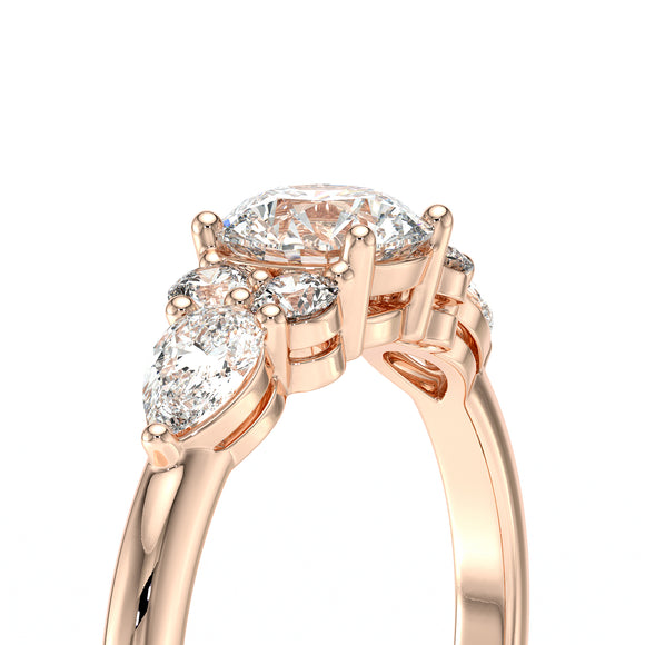 Solitaire accompagné diamant Divine Idylle - 13