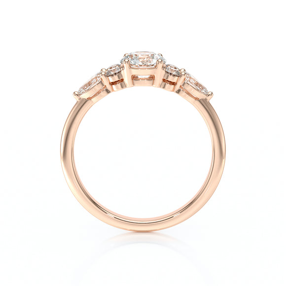 Solitaire accompagné diamant Divine Idylle - 13