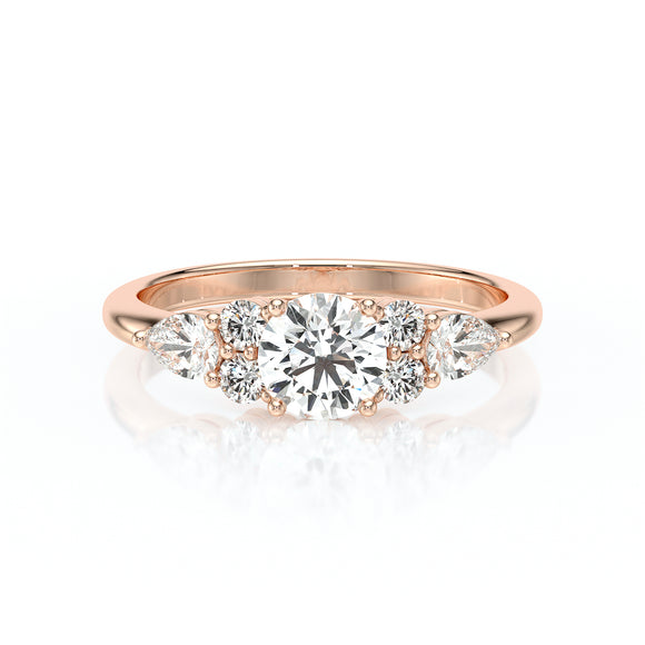 Solitaire accompagné diamant Divine Idylle - 13