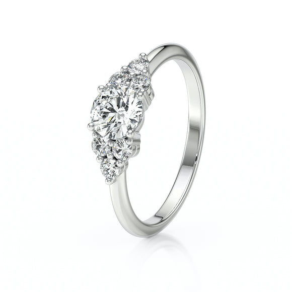 Solitaire accompagné diamant Divine Idylle - 14