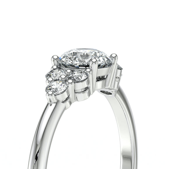 Solitaire accompagné diamant Divine Idylle - 14