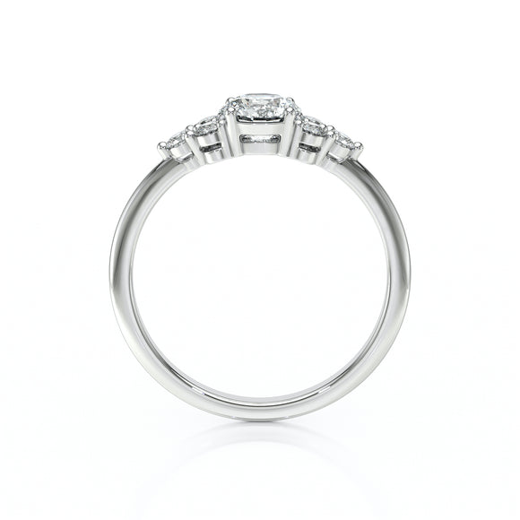 Solitaire accompagné diamant Divine Idylle - 14