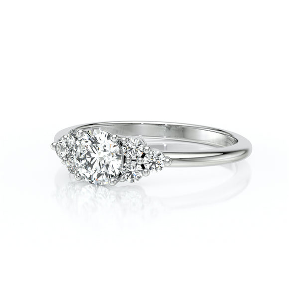 Solitaire accompagné diamant Divine Idylle - 14