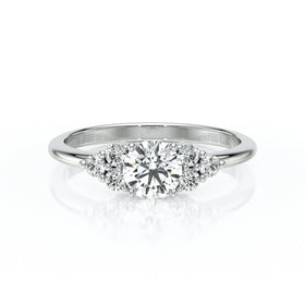 Solitaire accompagné diamant Divine Idylle - 14
