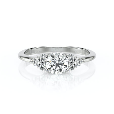 Solitaire accompagné diamant Divine Idylle - 14